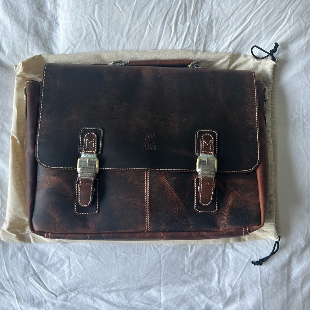 Rustic Town Leather Briefcase